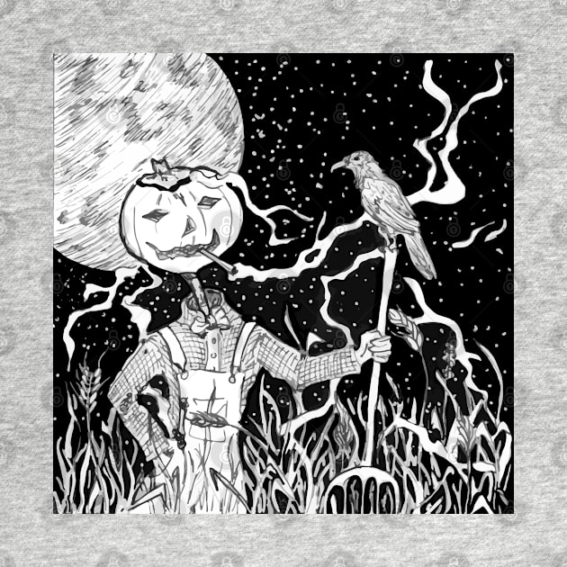 Grumpy Pumpkinhead by paintingbetweenbooks